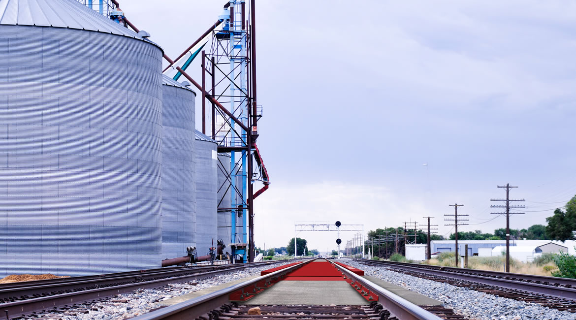 Foto de una báscula de ferrocarril instalada