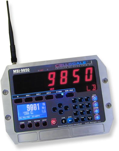 Fotografía de un indicador digital portátil MSI-9850 para básculas de grúa y dinamómetros