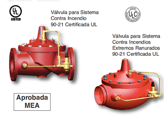 Imagen de válvulas reductoras de presión certificadas para sistemas contra incendios