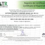 Certificación ISO-9001 otorgada a Automatización y Control Scale S.A. de C.V.