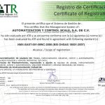 Certificación OSHAS-18001 otorgada a Automatización y Control Scale S.A. de C.V.